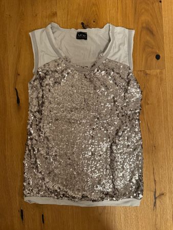 Pailletten-T-shirt grau/silber
