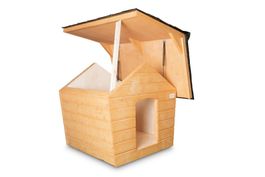Vollisoliertes Hundehaus aus Holz – unmontiert