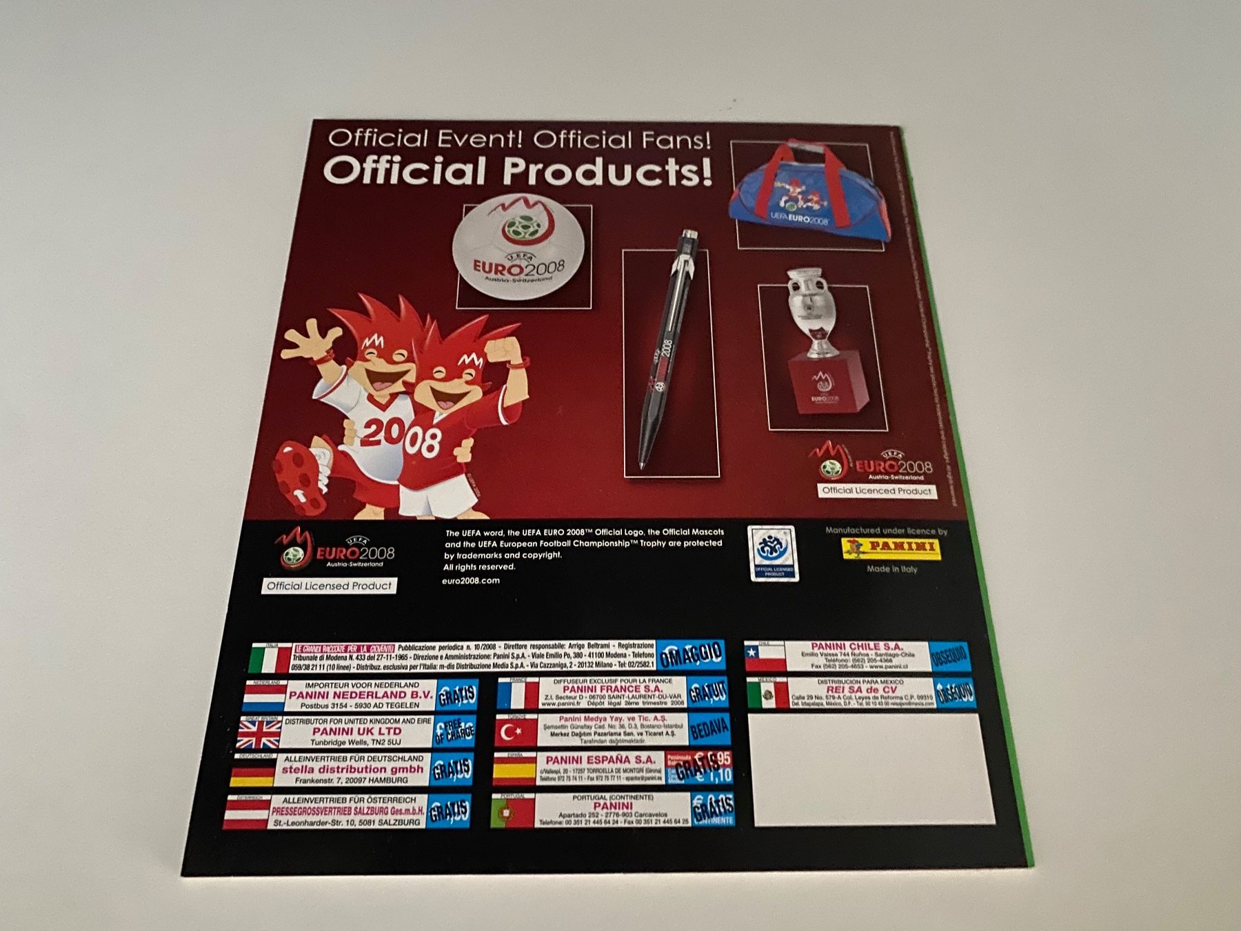 Panini Album: Panini Leeralbum EM 2008 - Sehr seltene Version – Usato da Hergiswil LU venduto da FcMalkov 9