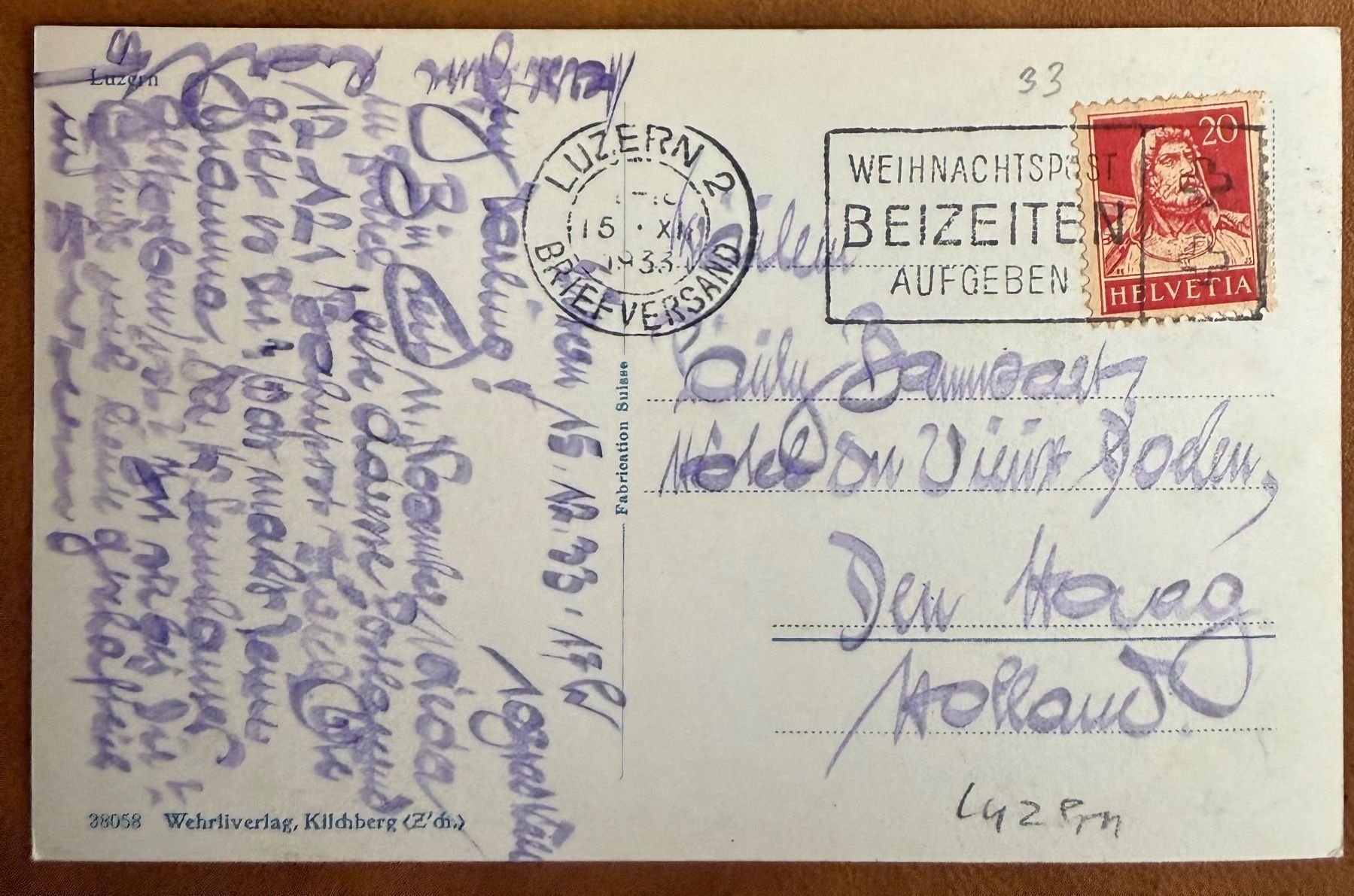 Cartoline postali: Luzern - Winter 1933 – Usato da Lutry venduto da Ediego 1