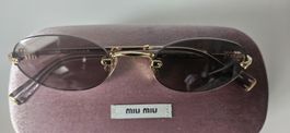 Sonnenbrille Miu Miu Damen oval goldfarben top Zustand