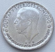 1 Krona 1945 – Schweden – Gustav V. – Silber 400