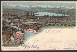 Litho , ZH , Gruss aus Zürich , 1899