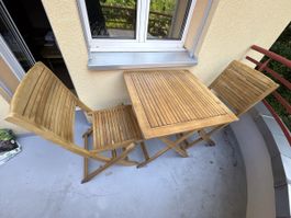 Gartentisch und Stühle Holz FSC gute Zustand