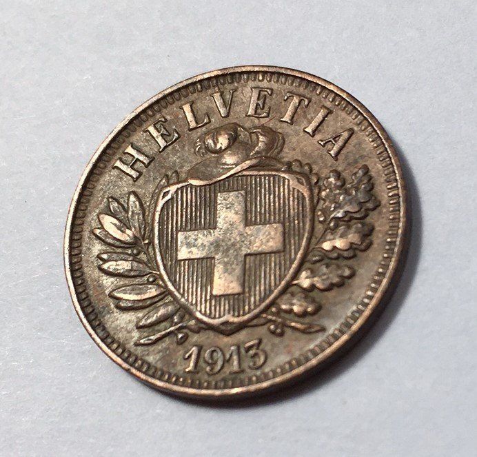 Tutti le monete: 1913 2 Rappen -unz – Usato da Kirchberg SG venduto da Helveticus00