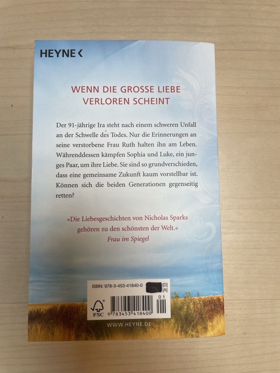 Livres: Nicholas Sparks "Kein Ort ohne dich" – D'occasion à Schnottwil par MysticWitch 1