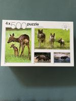 Puzzle Set 4x500 Teile Waldtiere 