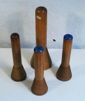 Konvolut von 4 Holzspulen, Spinnerei-Zubehör, Vintage!