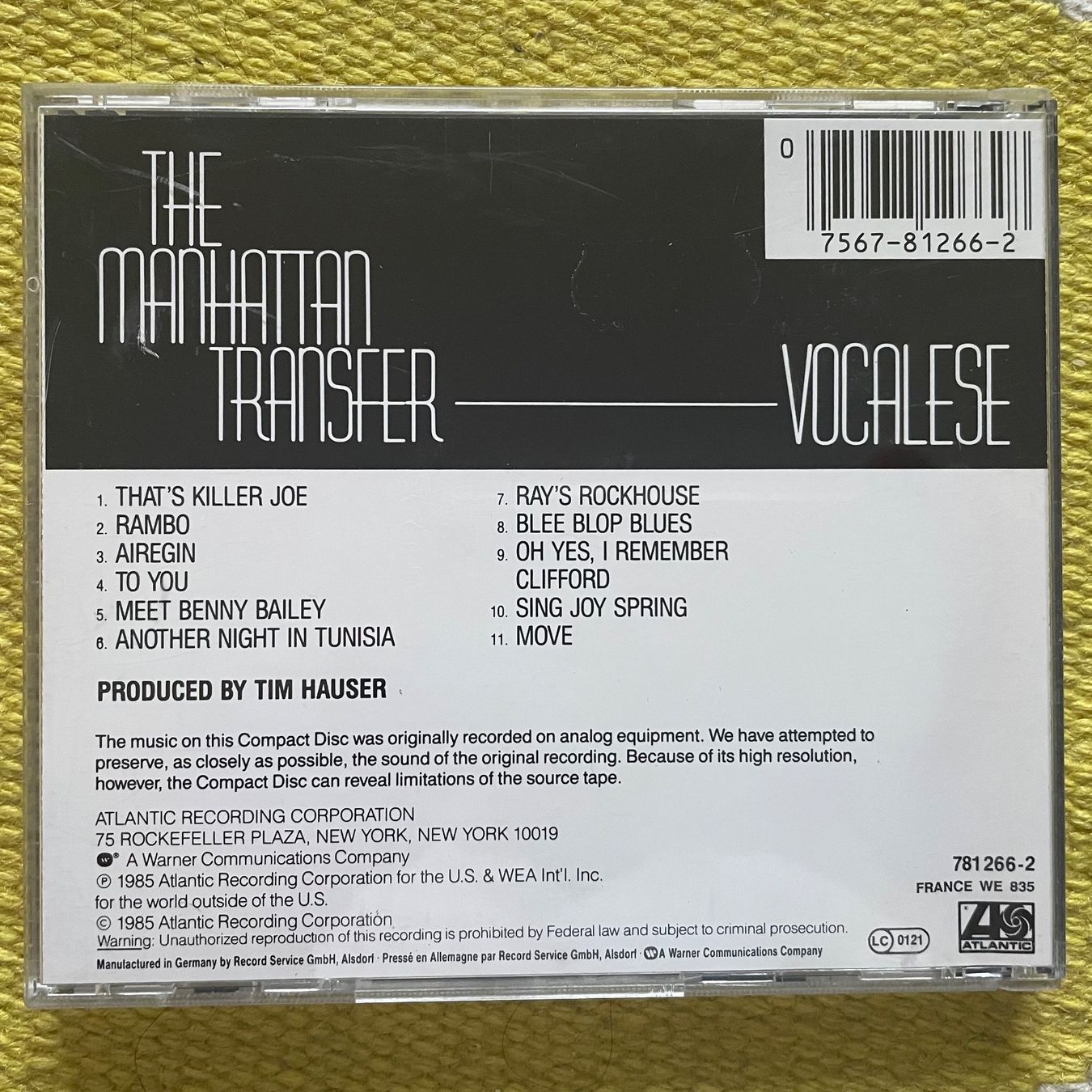 CD: MANHATTAN TRANSFER-VOCALESE – Usato da Rorschacherberg venduto da CD-Roli 1