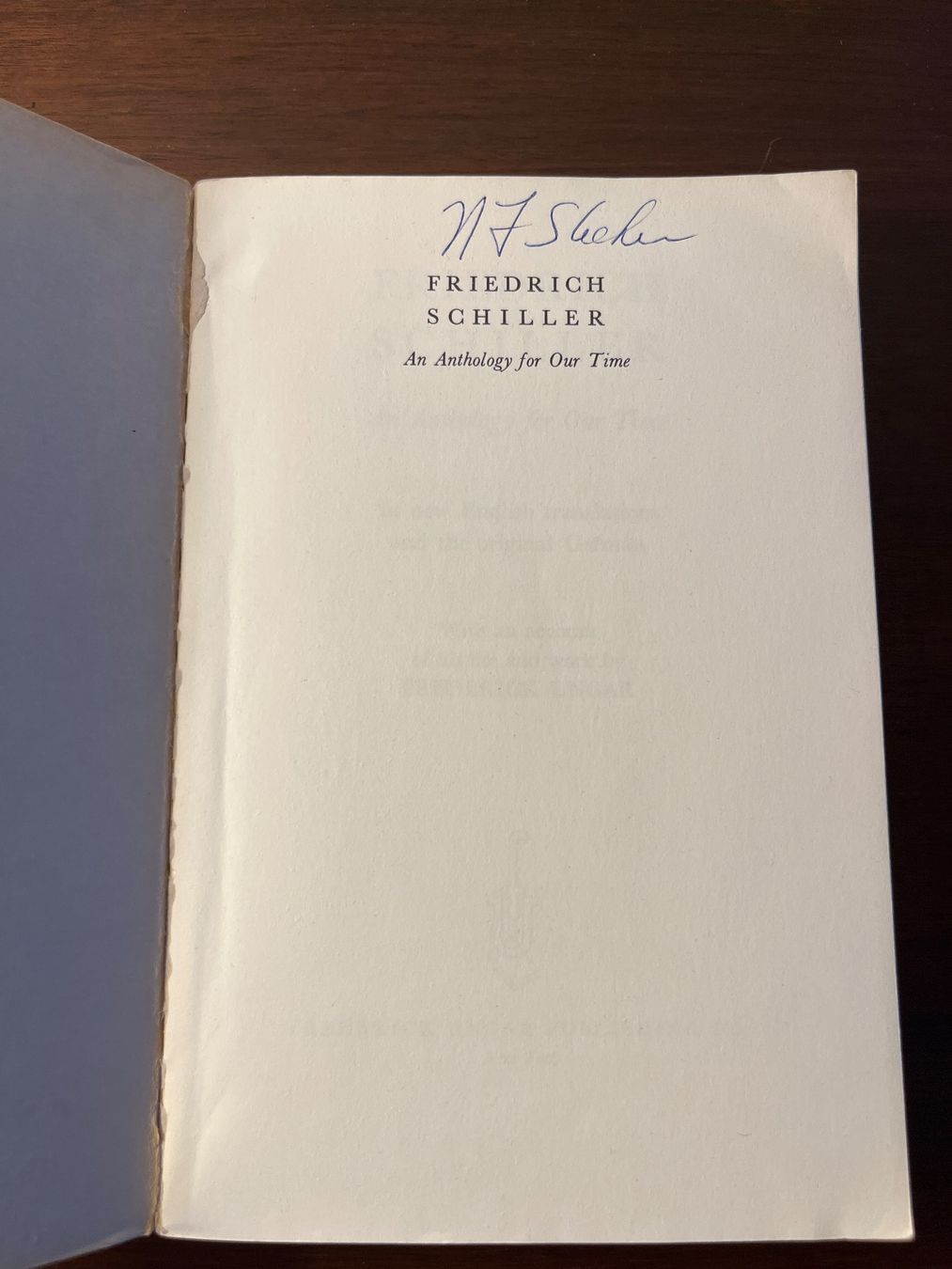 Bücher: Buch - Friedrich Schiller, An Anthology for our time – Gebraucht aus Luzern von Jiggy_8898 3