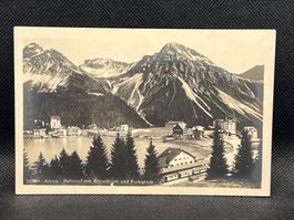 Arosa. Bahnhof mit Schiesshorn und Furkahorn