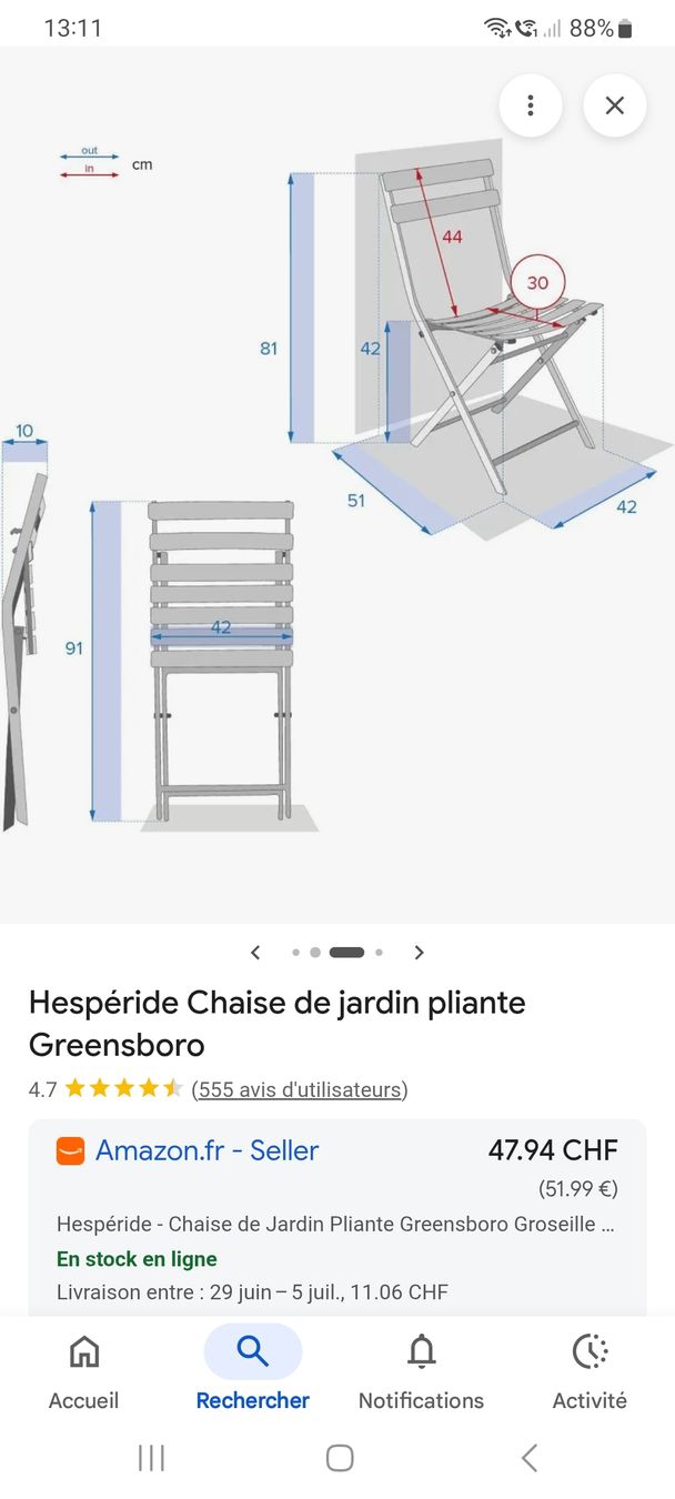 Chaises: Deux chaises Anthracite+2 Coussins/ MARQUE "HESPÉRIDE" – Neuf (Voir description) à Etoy par MyStyleMyMode 7