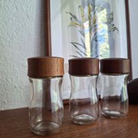 3 pots épices teak Denmark Digsmed 1960 mcm Mid Century