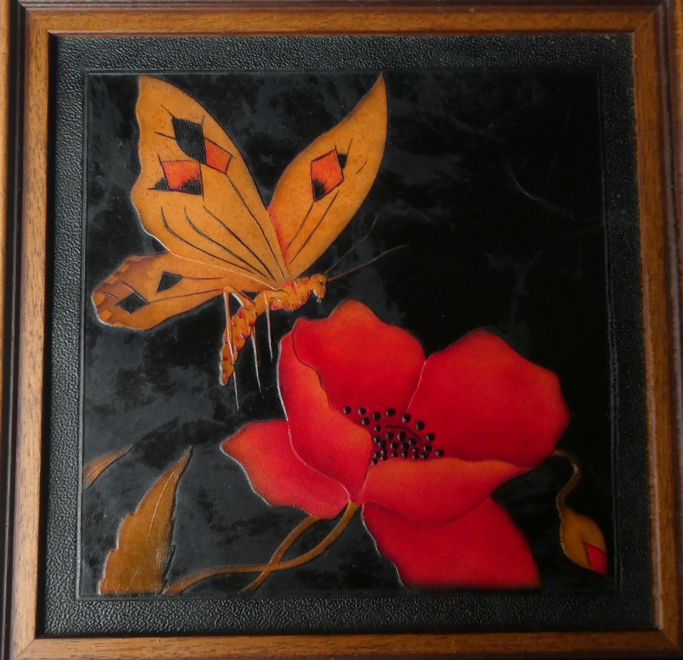 Posters & Illustrations: Bild Schmetterling Mohnblume Lederteile – D'occasion à Frauenfeld par ZAZ12 2