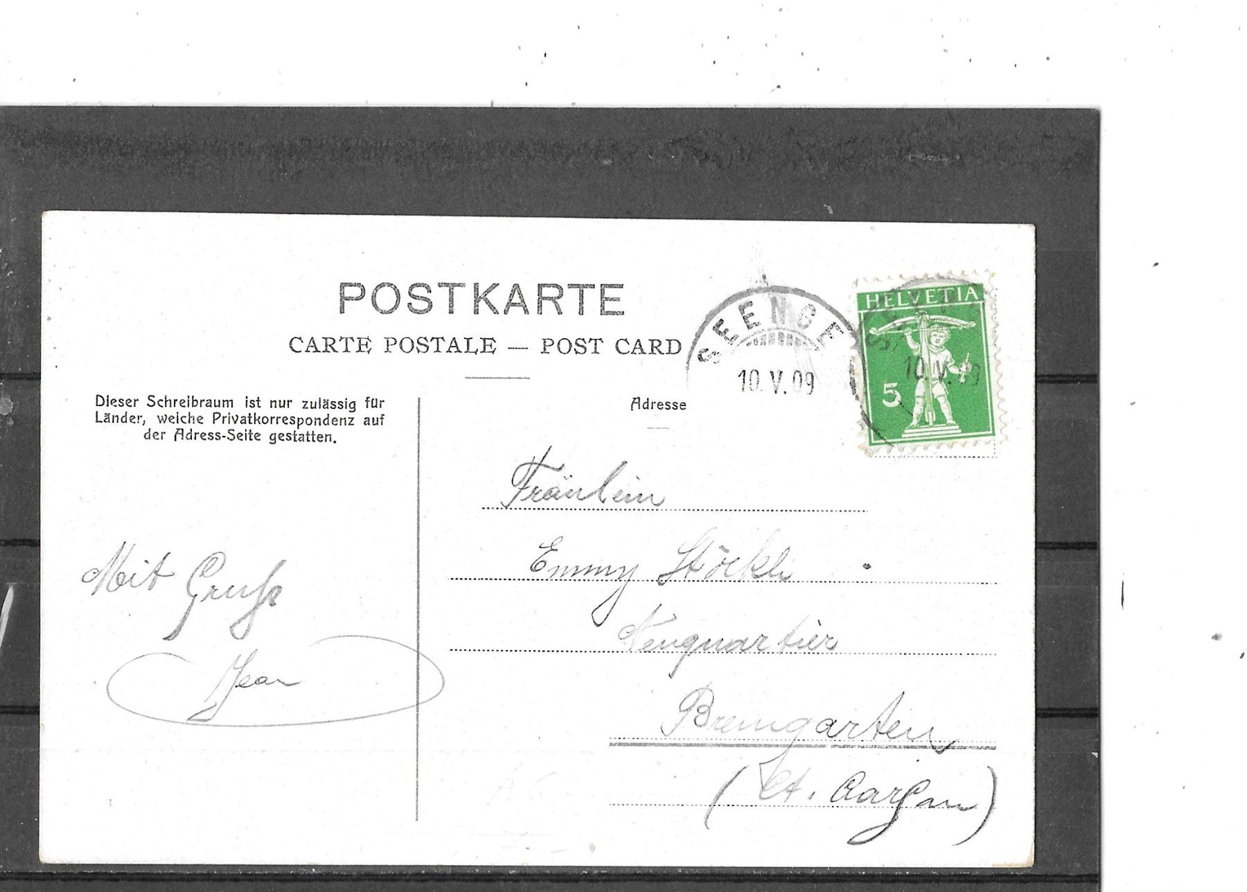 Cartoline postali: AG Seengen 1909 Kurort Eichenberg (Litho) – Usato da Schocherswil venduto da Wilare 1