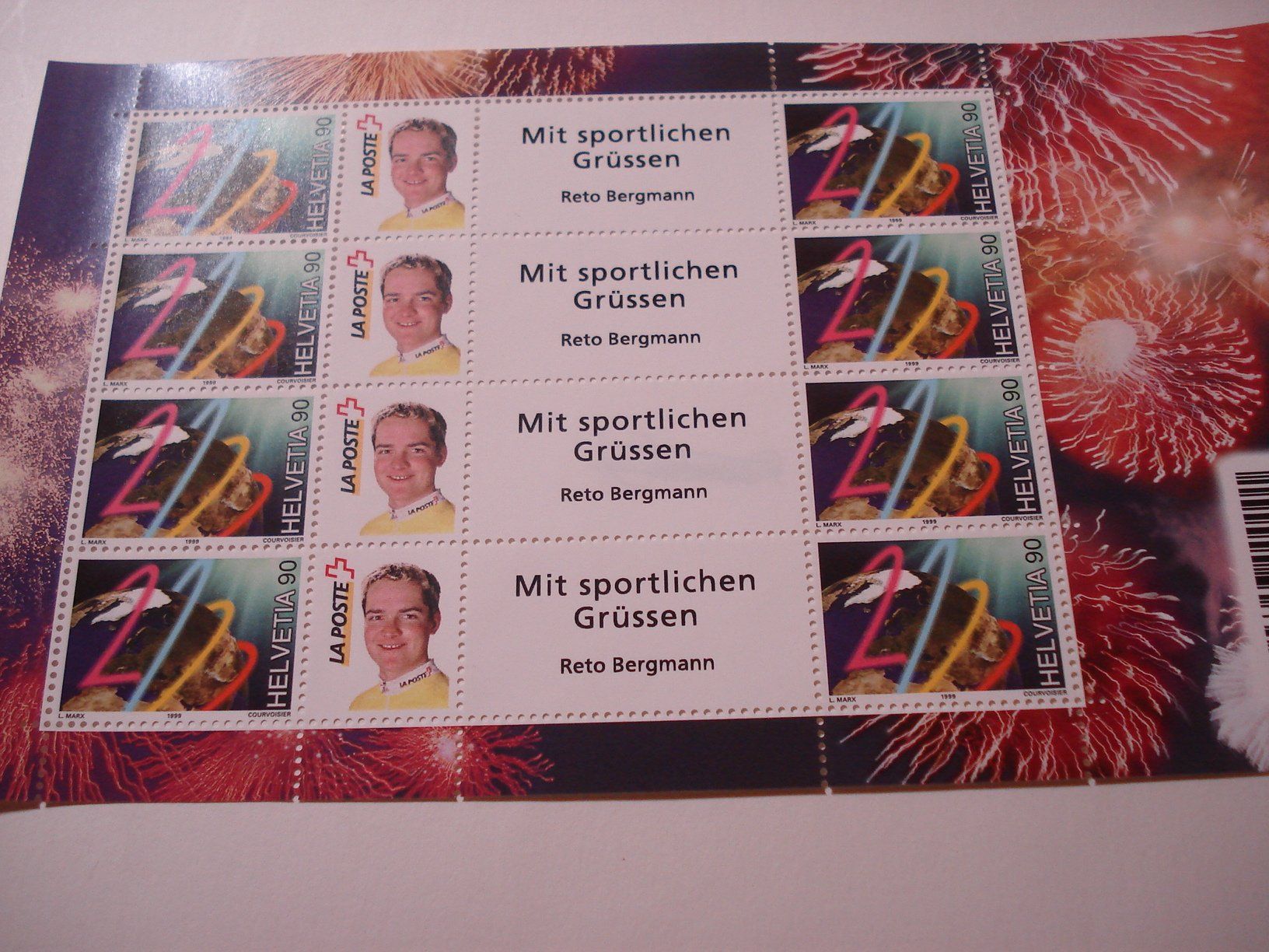 Tous les timbres: Bogen  Milleniumsmark 1999 **, Swiss Post Team Reto Bergmann – D'occasion à Niederwil AG par morostahu