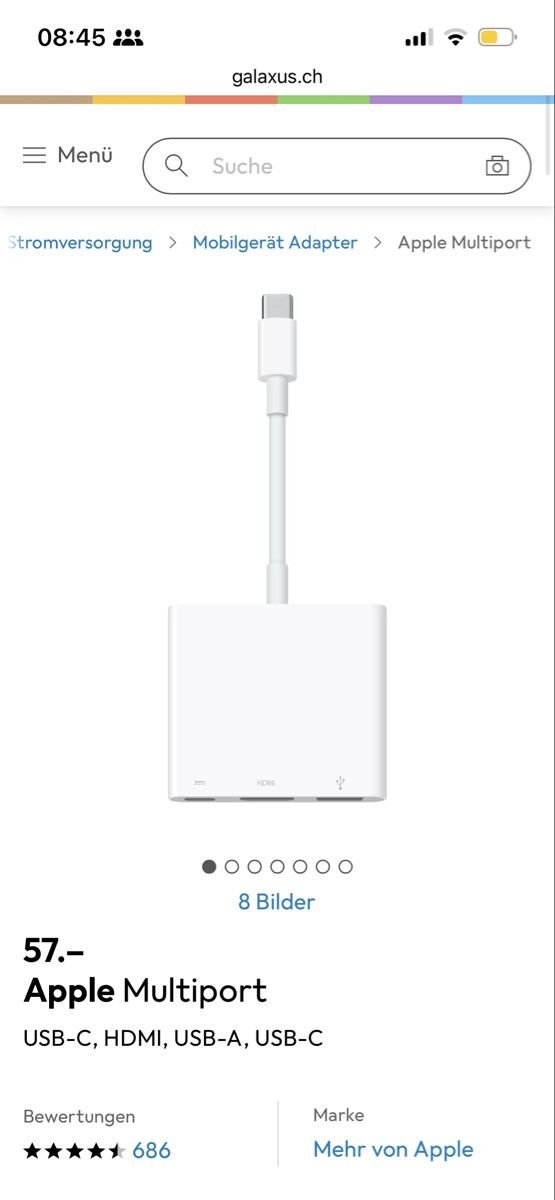 Apple Laufwerke & Adapter: Apple USB-C Digital AV Multiport Adapter HDMI USB-C – Neu (gemäss Beschreibung) aus Luzern von abcd111