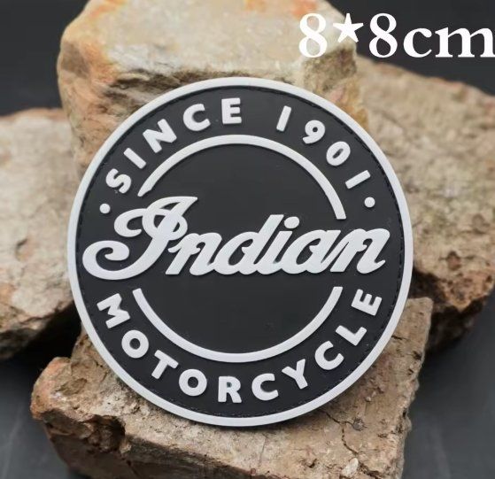 Toppe: Patch Indian Motorcycle Vintage 8cm en pvc J096 – Nuovo e nell'imballaggio originale da Allens venduto da MADE.IN.ROCK.N.ROLL
