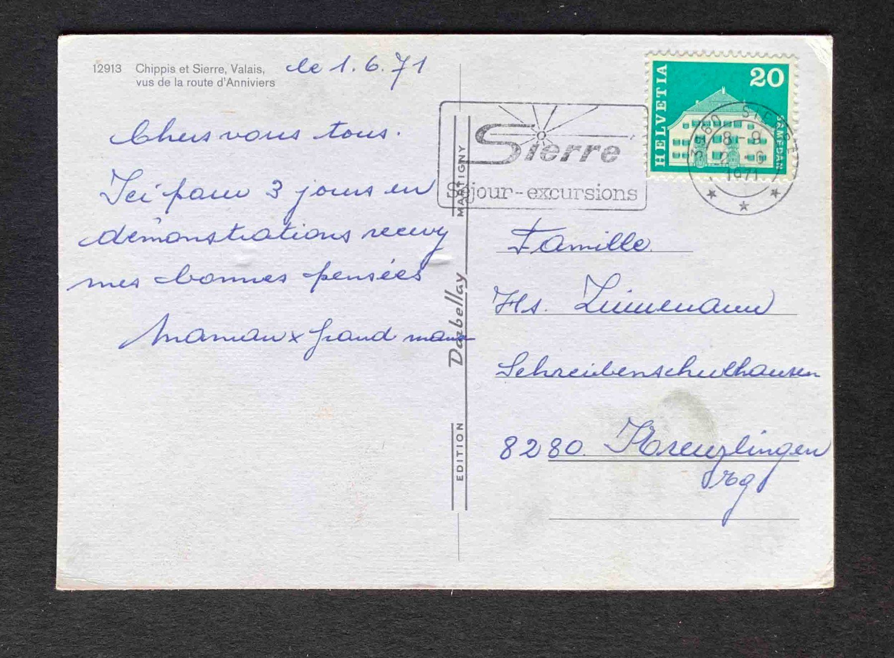 Cartoline postali: AK Chippis et Sierre Valais – Usato da Goldau venduto da artelier1 1
