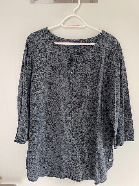 Cecil Camicette: CECIL Bluse blau/weiss gepunktet Gr. L – Usato da Aesch ZH venduto da niro007