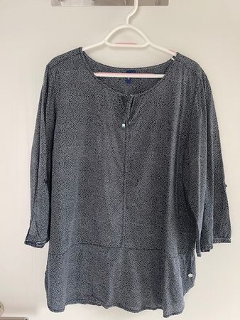 CECIL Bluse blau/weiss gepunktet Gr. L