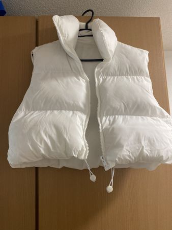 Winter: Coole, weisse Daunenweste, Gr. M, Top Zustand!