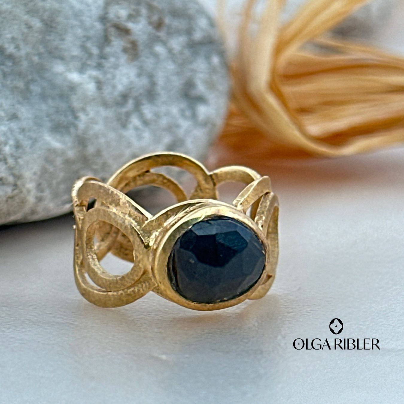 Olga Ribler Ringe: Labradorit Ring Sterling Silber gelbvergoldet Ringgrösse 50 – Neu (gemäss Beschreibung) aus Luzern von Schmuckoutlet 4