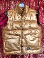Wattierte Weste, Gilet, dunkel gold matt, Large, L