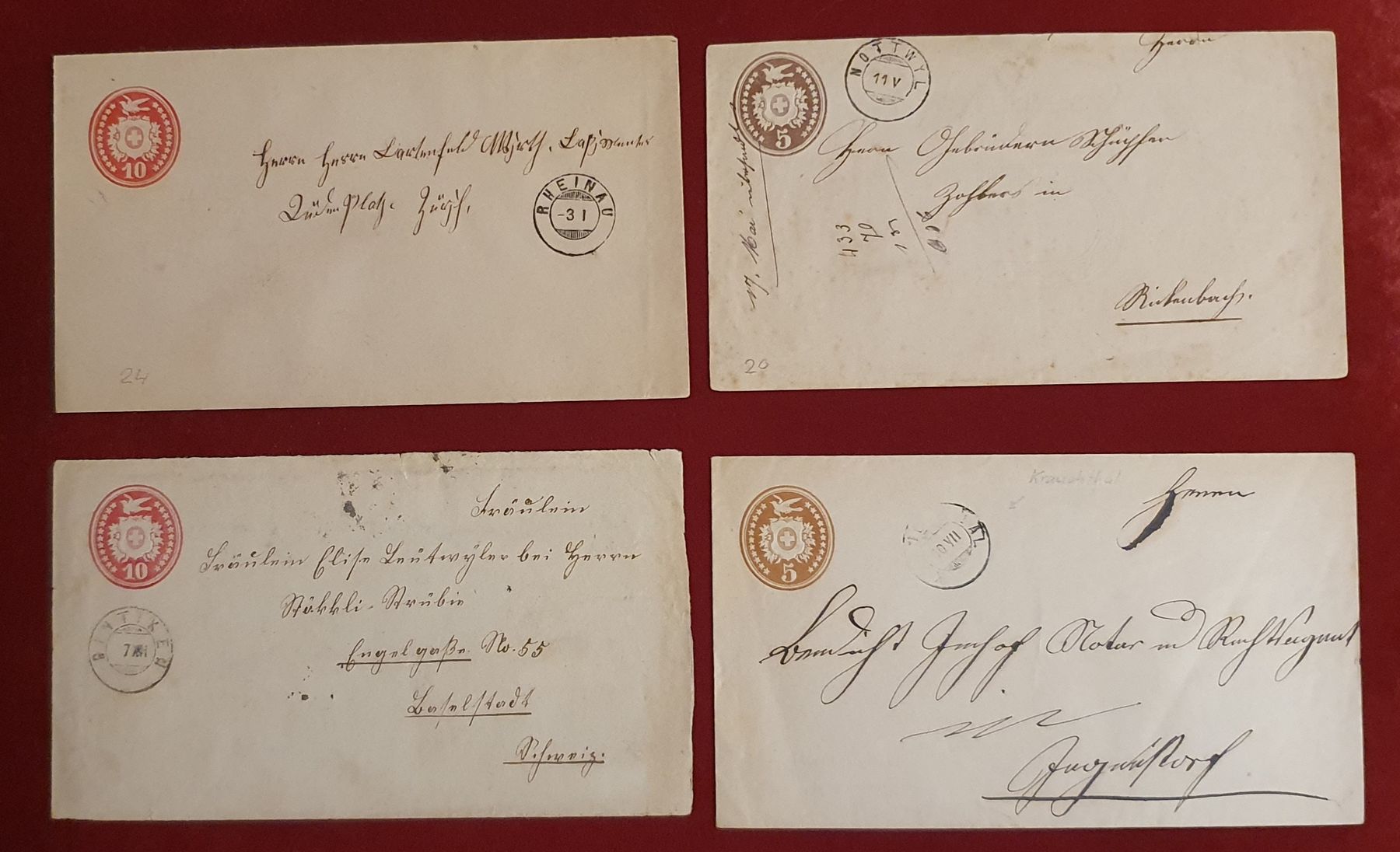 Tutti i francobolli: 4 schöne Tüblibriefe mit Zwergstempel – Usato da Kreuzlingen venduto da Rschweiz1