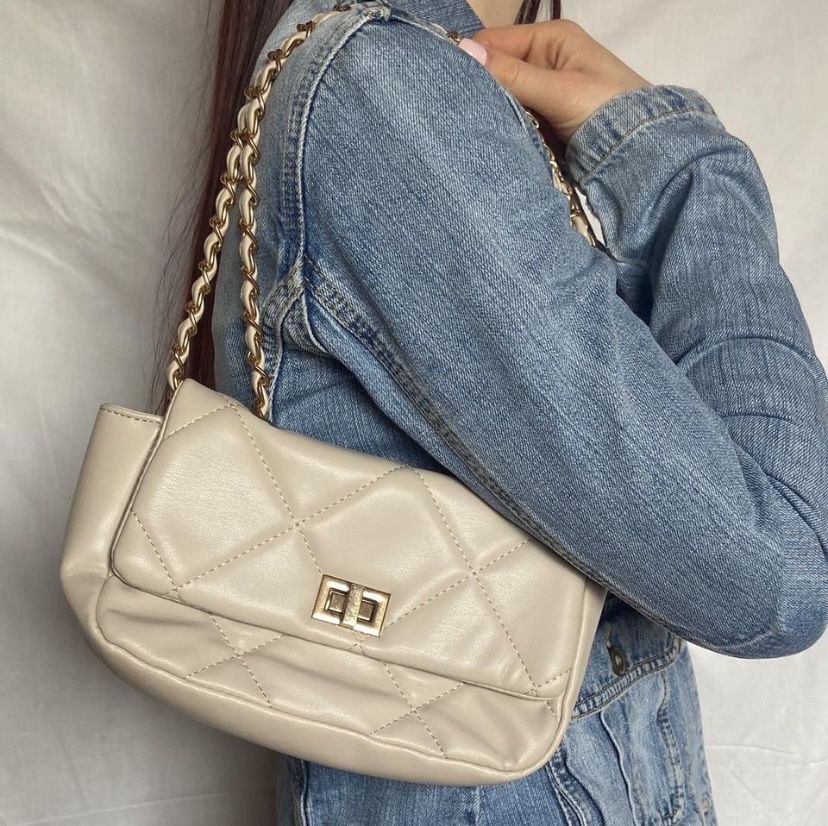 Pieces Borse da donna: Sac à main PIECES beige matelassé – Usato da Mont-sur-Lausanne venduto da lau_2775
