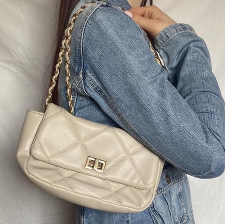 Sac à main PIECES beige matelassé