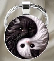 🐱☯️Yin Yang Katzen Schlüsselanhänger – Balance in Style🐾✨