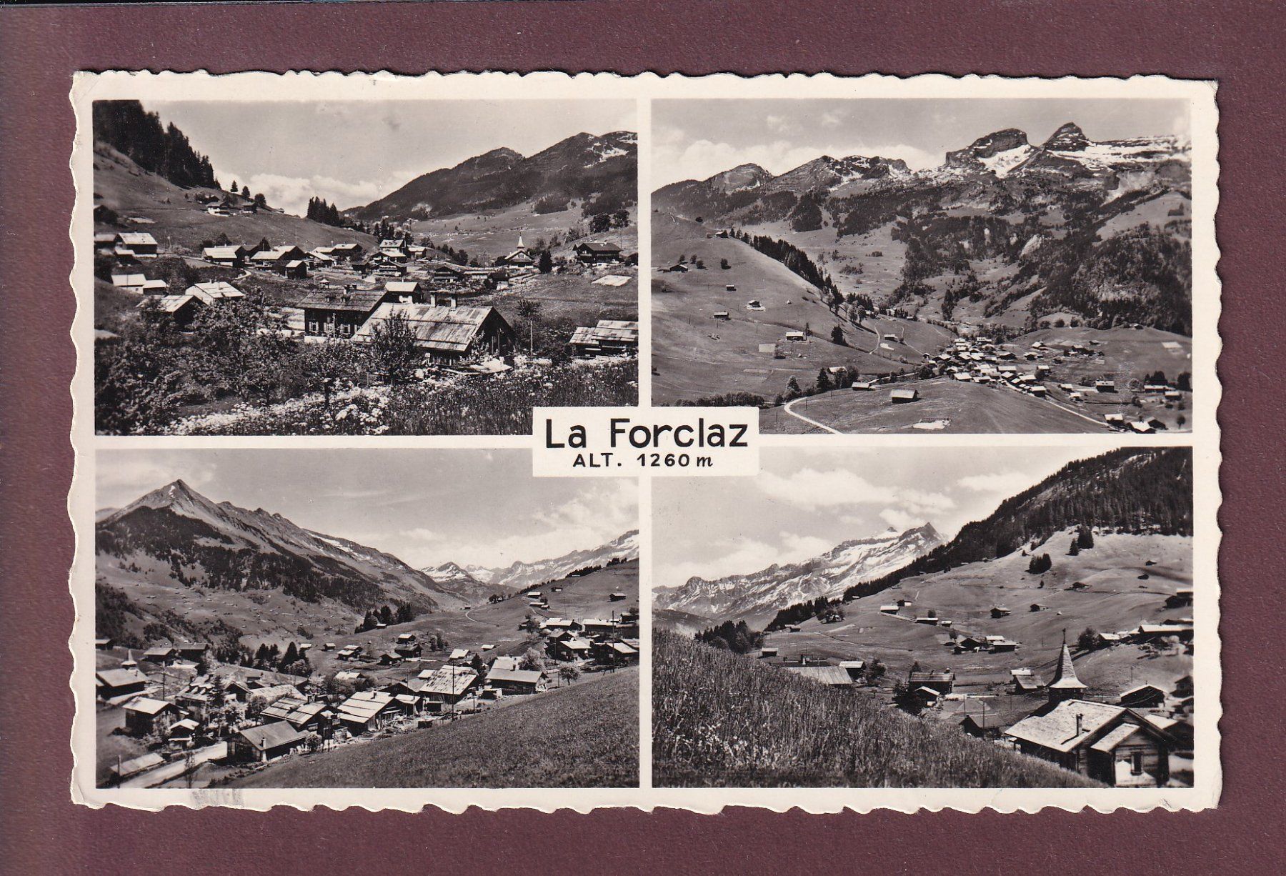 Cartoline postali: LA FORCLAZ - 4 images - 1958 // pli d'angle // – Usato da Pully venduto da nicecards