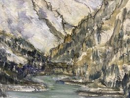 Max Kunz painting / Bild Acryl - Tamina Stausee
