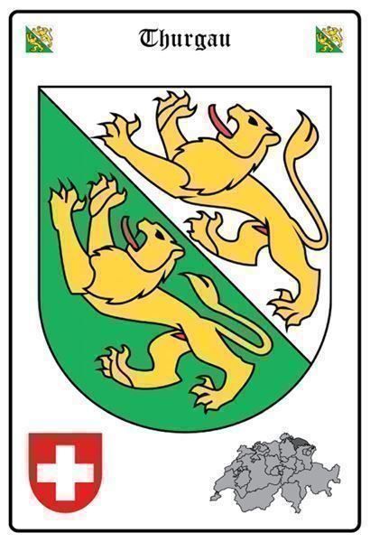 Insegne: Blechschild-WAPPEN THURGAU – Nuovo e nell'imballaggio originale da Rupperswil venduto da big-one-sale