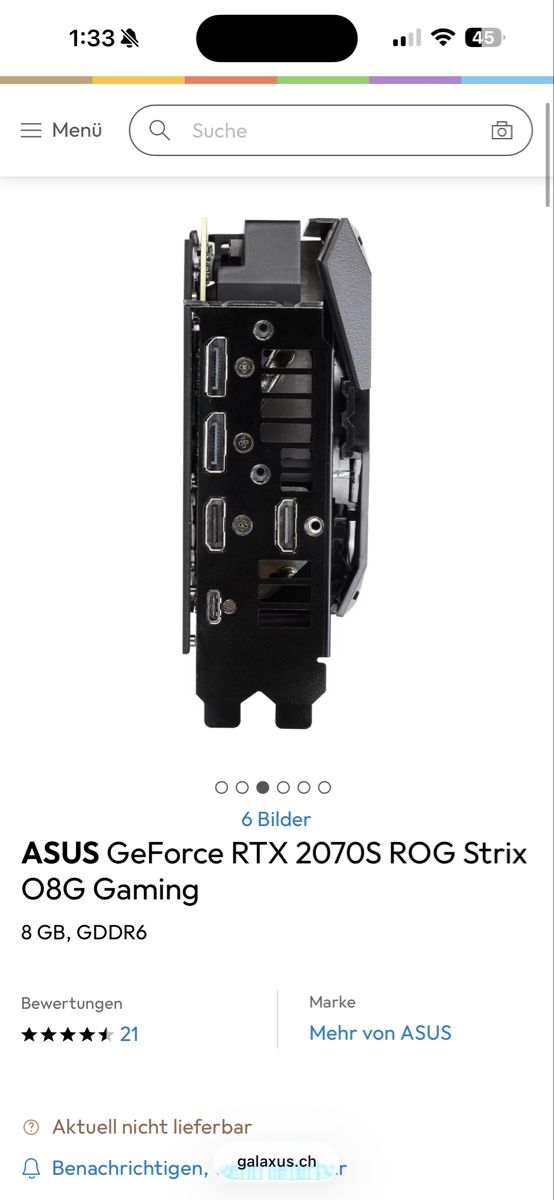 Asus Schede grafiche: ASUS GeForce RTX 2070S ROG Strix O8G Gaming – Usato da Hochdorf venduto da Frogi456 7