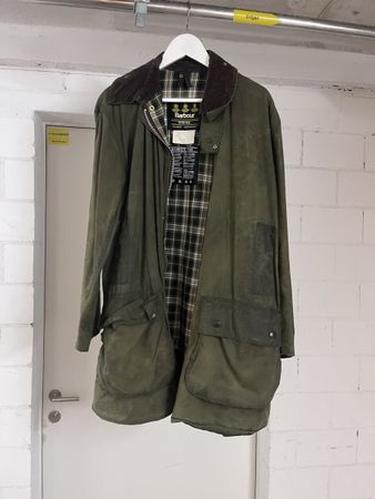 Barbour Border Wax Jacket – klassischer britischer Vintage-L