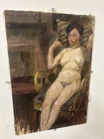 Ulysse Dutoit, Nude, Öl auf Leinwand, 1912, Top Zustand!