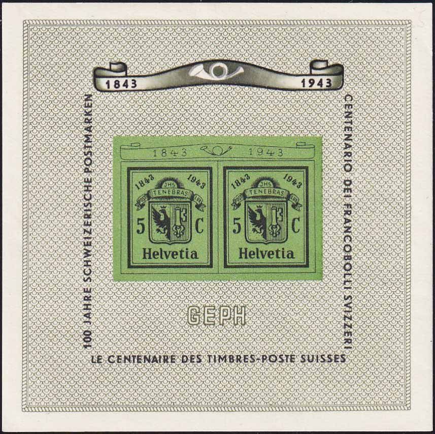 Tutti i francobolli: 1943, Genfer-Block W18, postfrisch ** und fehlerfrei. – Nuovo (secondo la descrizione) da Aesch BL venduto da toffifee09