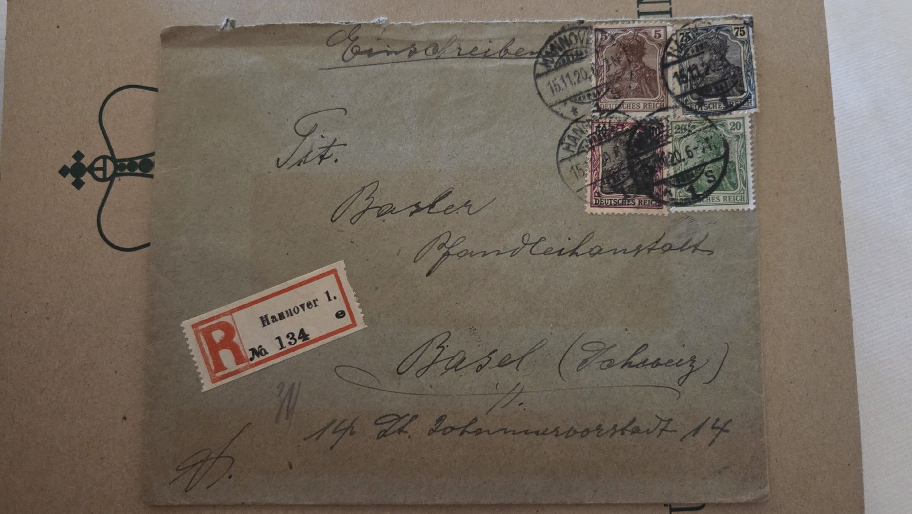 Tutti i francobolli: 1920 Einschreiben Brief Deutsches Reich – Usato da Arni AG venduto da Moth68