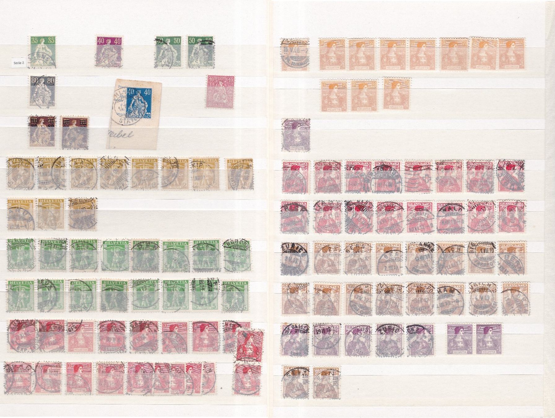 Alle Briefmarken: CH Briefmarken-/Dublettenseiten ab Altschweiz – Gebraucht aus Münchwilen AG von Nesar