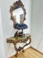 Wunderschöne Holzkonsole mit Spiegel, Barock , goldig