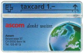 Taxcard 207L_09566 (K-92/103A) Ascom 1 Fr. gebraucht