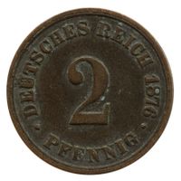 Deutschland Kaiserreich 2 Pfennig 1876 B