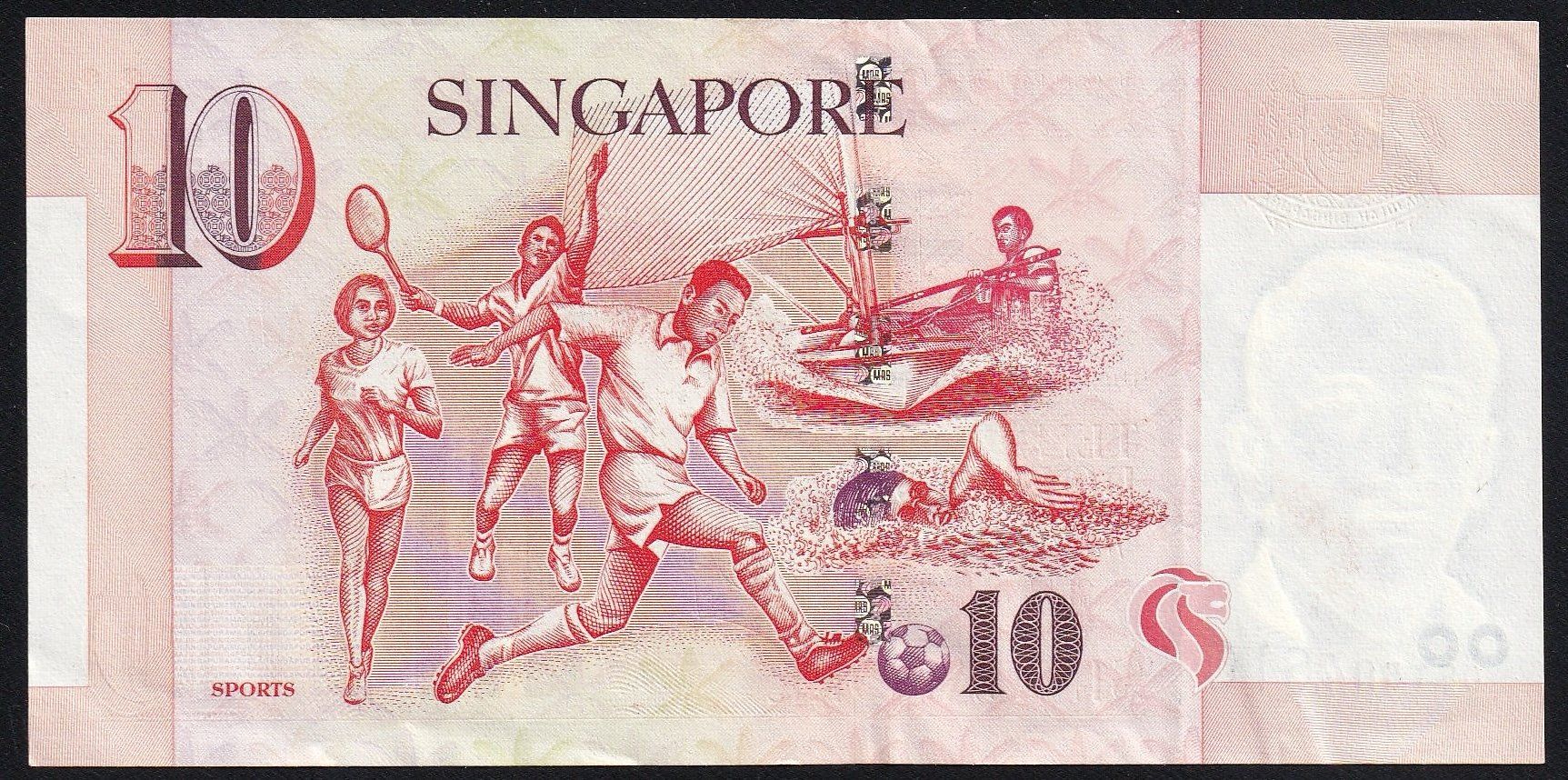 Banconote: Singapur 10 Dollars 1999 – Usato da Brugg AG venduto da banknoten_muesli 1