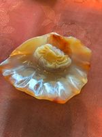 crabe chine steatite  rose saumon- 9,5 cm