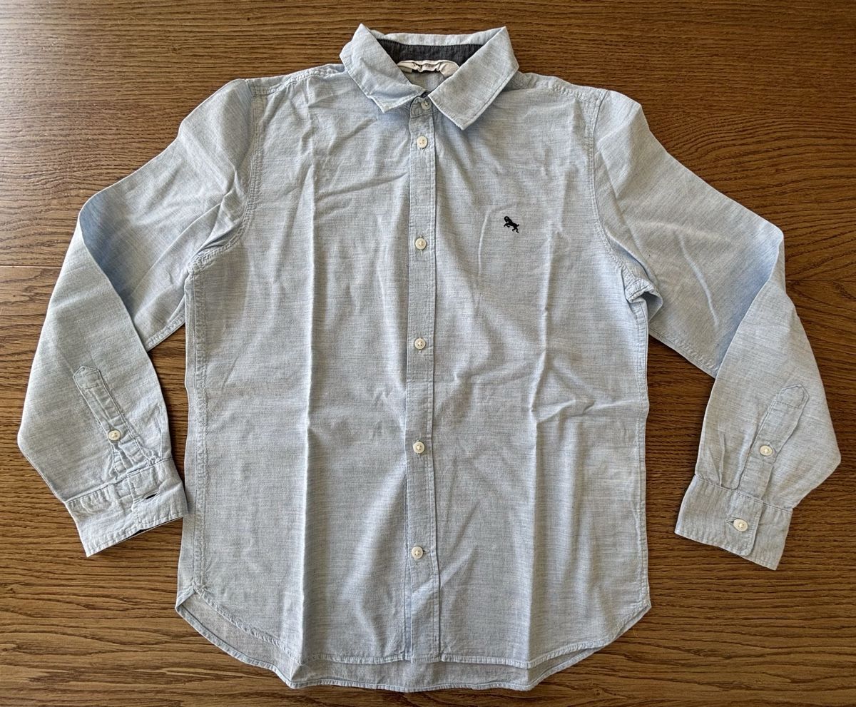 H&M Camicie, T-shirt & Polo: Langarm Hemd, hellblau, Grösse 146 – Usato da Rain venduto da Denbie