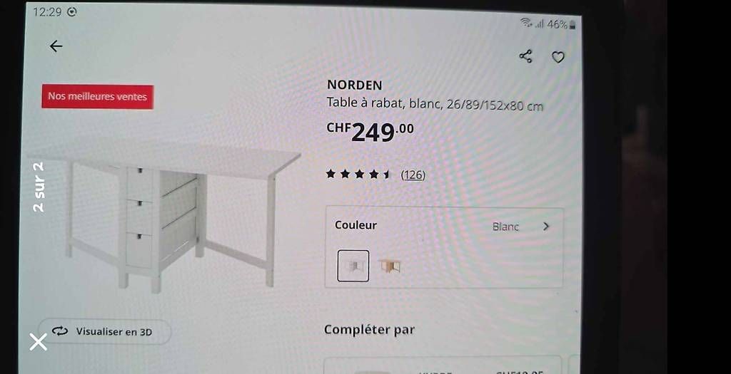 Set di tavolo e panche: Table cuisine depliable + 2 chaises – Usato da Renens VD venduto da ave_298s 1