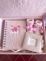Geschenkset Baby mit Schühchen und Fotorahmen, rosa