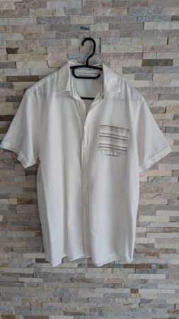 Leichter LIVERGY Leinen-Mix Kurzarm-Herren-Hemd – Gr. M